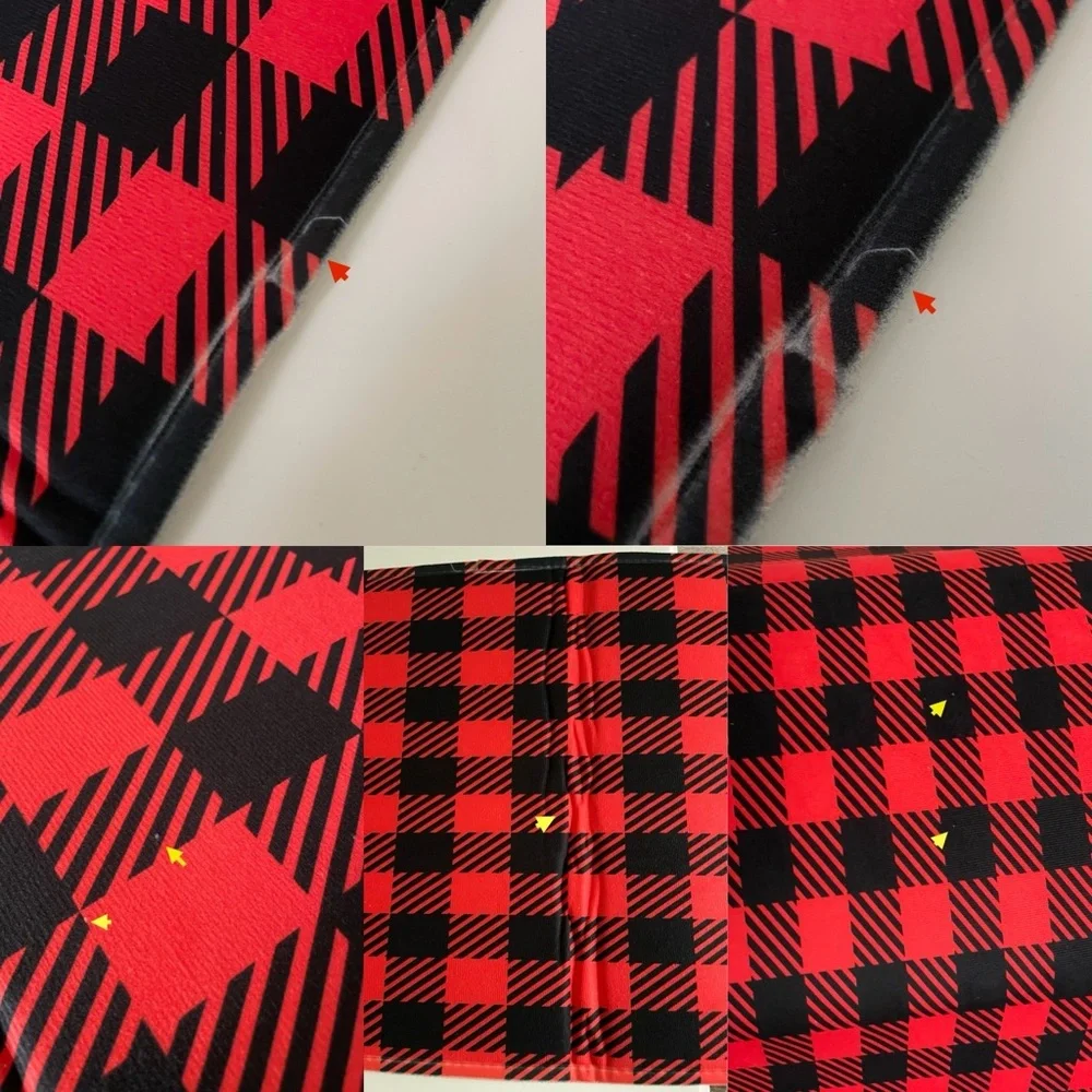Red and Black Plaid Padded Large Table Runner